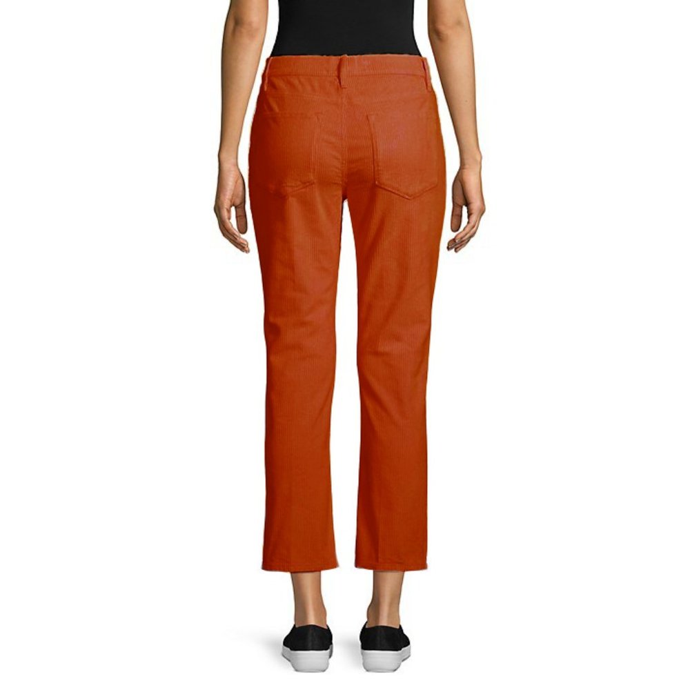 NEW FRAME DENIM Women High Waist Corduroy Auburn Zip Up Straight Cropped Pants - Picture 3 of 3